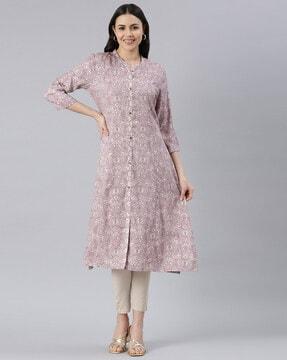 floral print straight kurta