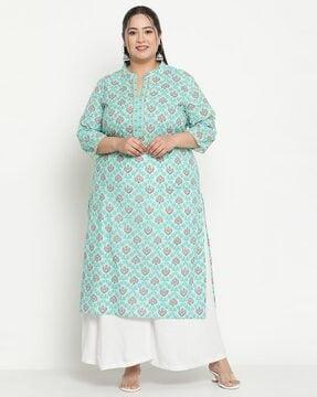 floral print straight kurta