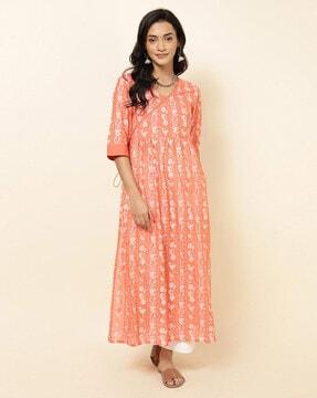 floral print straight kurta