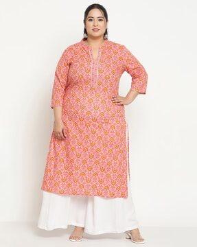 floral print straight kurta