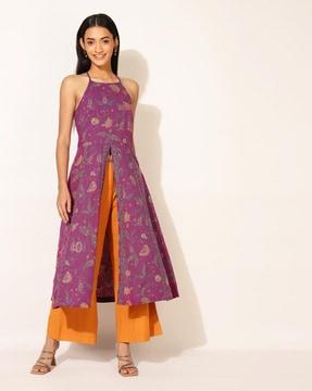 floral print straight kurta