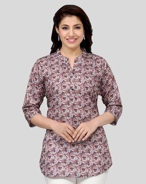 floral print straight kurta