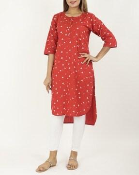 floral print straight kurta