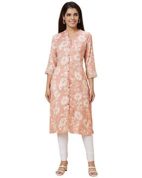 floral print straight kurta