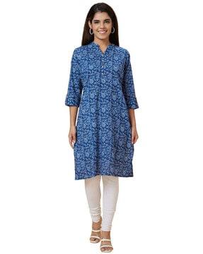 floral print straight kurta