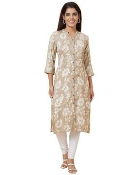 floral print straight kurta