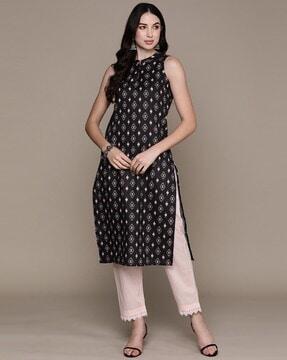 floral print straight kurta