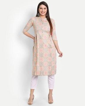 floral print straight kurta