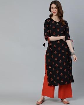 floral print straight kurta