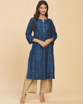 floral print straight kurta