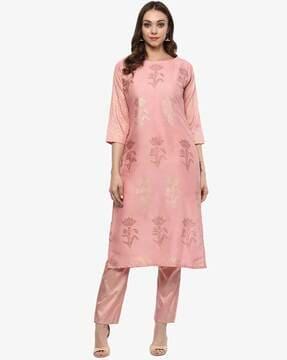 floral print straight kurta