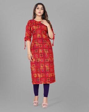 floral print straight kurta