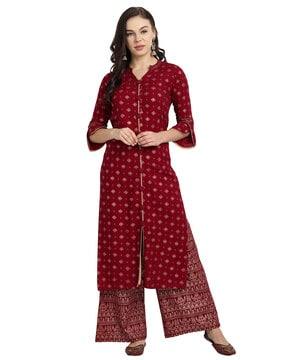 floral print straight kurta