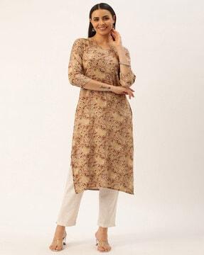 floral print straight kurta