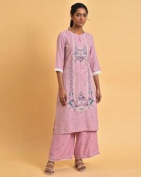 floral print straight kurta