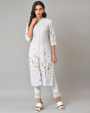 floral print straight kurta