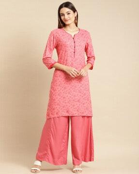 floral print straight kurta