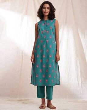 floral print straight kurta