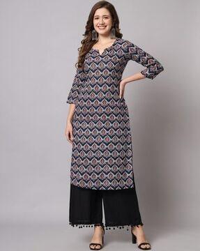 floral print straight kurta