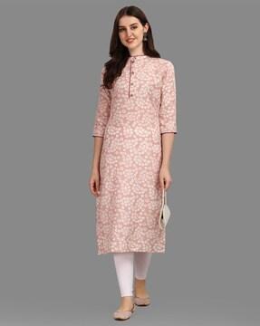 floral print straight kurta