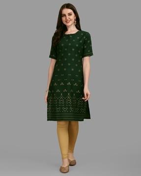 floral print straight kurta