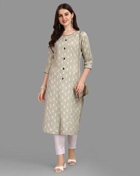 floral print straight kurta