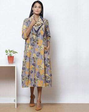 floral print straight kurta