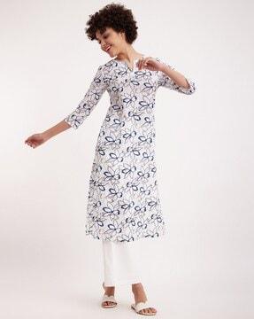 floral print straight kurta