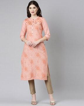 floral print straight kurta