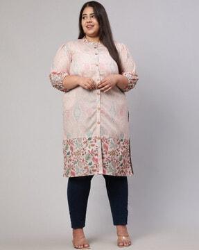 floral print straight kurta