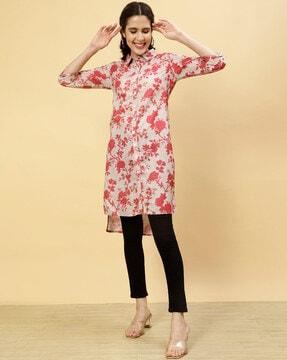 floral print straight kurta