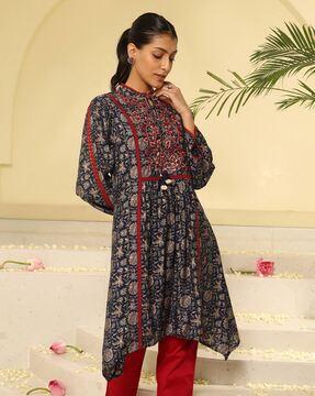 floral print straight kurta