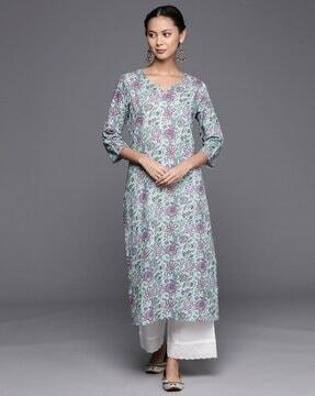 floral print straight kurta