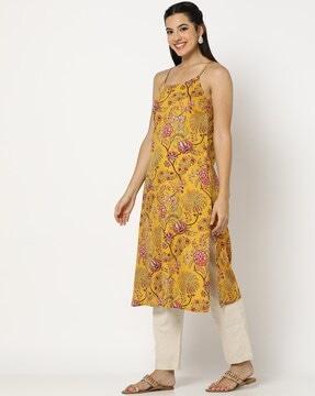 floral print straight kurta