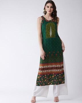 floral print straight kurta