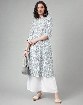 floral print straight kurta