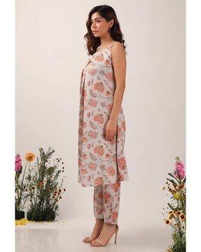 floral print straight kurta