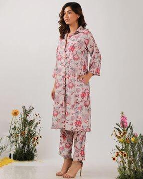 floral print straight kurta