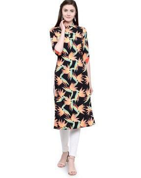 floral print straight kurti