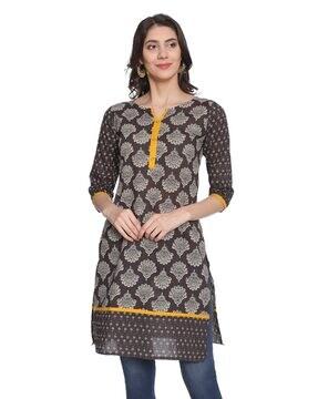 floral print straight kurti