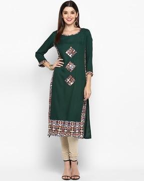 floral print straight kurti