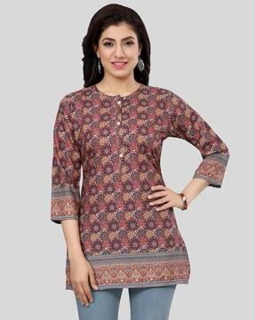 floral print straight kurti