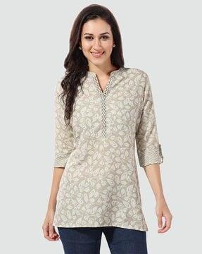 floral print straight kurti