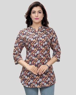 floral print straight kurti