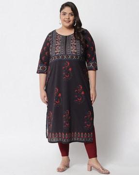 floral print straight kurti