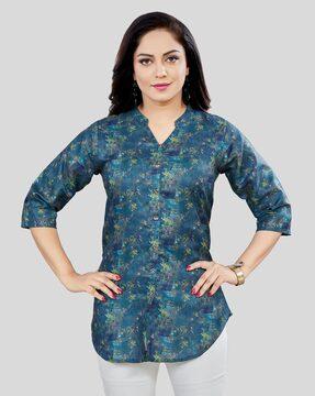 floral print straight kurti