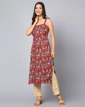 floral print straight kurti