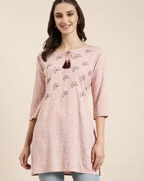 floral print straight kurti