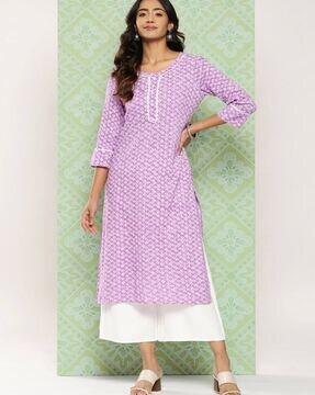 floral print straight kurti