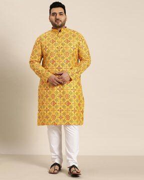 floral print straight long kurta